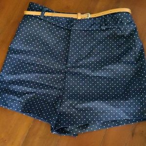 Polka dot high waisted shorts